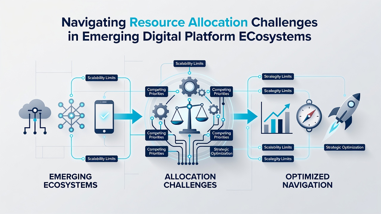 Diagram illustrating phased resource allocation strategies across development, scaling, and compliance stages in digital platforms